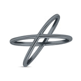 Infinity Plain X Crisscross Ring Band Solid 925 Sterling Silver 9mm(0.35)