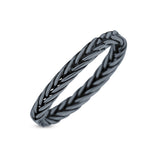 Multi Braided Unique Criss Cross Celtic Oxidized Band Thumb Ring (3mm)