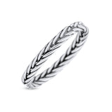 Multi Braided Unique Criss Cross Celtic Oxidized Band Thumb Ring (3mm)