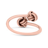 Bold Open Knot Stackable Modern Thich Oxidized Band Solid 925 Sterling Silver Thumb Ring 8mm