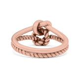 Stylish Loop Knot Rope and Infinity Double Row Oxidized Band Thumb Ring (10mm)
