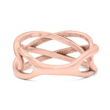 Infinity X Cross Weave Entangle Thumb Ring (9mm)