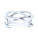 Infinity X Cross Weave Entangle Thumb Ring (9mm)