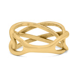 Infinity X Cross Weave Entangle Thumb Ring (9mm)