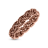 Classic Twisted Rope Ring Braided Oxidized (5mm) 925 Sterling Silver