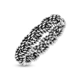 Classic Twisted Rope Ring Braided Oxidized (5mm) 925 Sterling Silver