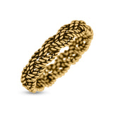 Classic Twisted Rope Ring Braided Oxidized (5mm) 925 Sterling Silver