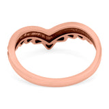 V Ring Oxidized Band Solid 925 Sterling Silver Thumb Ring (9mm)