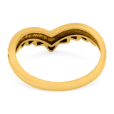 V Ring Oxidized Band Solid 925 Sterling Silver Thumb Ring (9mm)