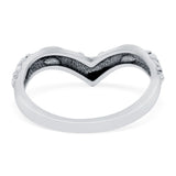 V Shape Band Oxidized Ring Solid 925 Sterling Silver Thumb Ring (7mm)