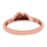 Mountains Ring Oxidized Band Solid 925 Sterling Silver Thumb Ring (5mm)
