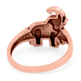 Elephant Ring Oxidized Band Solid 925 Sterling Silver Thumb Ring (14mm)