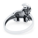 Elephant Ring Oxidized Band Solid 925 Sterling Silver Thumb Ring (14mm)