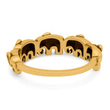 Elephants Ring Oxidized Band Solid 925 Sterling Silver Thumb Ring (5.5mm)