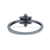 Light Plain Star of David Band Solid 925 Sterling Silver Thumb Ring (8mm)