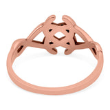 Celtic Ring Oxidized Band Solid 925 Sterling Silver Thumb Ring (10mm)
