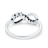 Infinity Hearts Band Oxidized Ring Solid 925 Sterling Silver