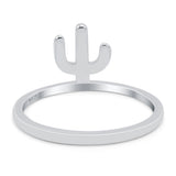 Cactus Ring Oxidized Band Solid 925 Sterling Silver Thumb Ring (10mm)