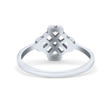 Infinity Adorned Hearts Filigree Knot Unique Design Oxidized Band Solid 925 Sterling Silver Thumb Ring Swirl (9mm)