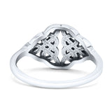Triquetra Dainty Celtic Double Knot Weave Braided Oxidized Band Thumb Ring (10mm)