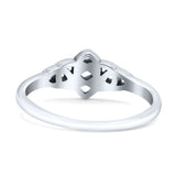 Classic Triquetra Endless Celtic Knot Modern Design Oxidized Band Thumb Ring (7mm)
