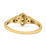 Classic Triquetra Endless Celtic Knot Modern Design Oxidized Band Thumb Ring (7mm)
