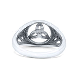 Vintage Celtic Trinity Triquetra Knot Attractive Design Oxidized Fashion Band Solid 925 Sterling Silver Thumb Ring (10mm)