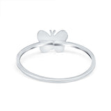 Petite Dainty Butterfly Ring Thumb Band Round 925 Sterling Silver