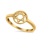 Jewish Star Plain Ring Band 925 Sterling Silver