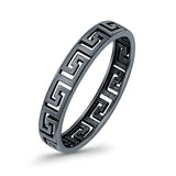Aztec Ring Oxidized Band Solid 925 Sterling Silver Thumb Ring (4mm)