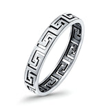 Aztec Ring Oxidized Band Solid 925 Sterling Silver Thumb Ring (4mm)