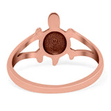 Turtle Band Oxidized Ring Solid 925 Sterling Silver (12mm)