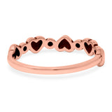 Dots and Hearts Band Oxidized Ring Solid 925 Sterling Silver Thumb Ring (3.5mm)