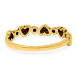 Dots and Hearts Band Oxidized Ring Solid 925 Sterling Silver Thumb Ring (3.5mm)