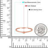 Band Oxidized Ring Solid 925 Sterling Silver Thumb Ring (3mm)