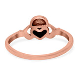 Claddagh Band Oxidized Ring Solid 925 Sterling Silver Thumb Ring (7mm)