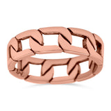 Link Chain Band Oxidized Ring Solid 925 Sterling Silver Thumb Ring (6mm)