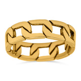 Link Chain Band Oxidized Ring Solid 925 Sterling Silver Thumb Ring (6mm)