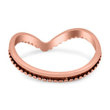V Shaped Band Oxidized Ring Solid 925 Sterling Silver Thumb Ring (8mm)