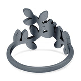Leaves & Vines Band Oxidized Ring Solid 925 Sterling Silver Thumb Ring (14mm)