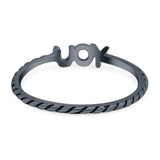 You Band Oxidized Ring Solid 925 Sterling Silver Thumb Ring (3.5mm)