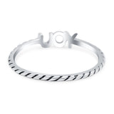 You Band Oxidized Ring Solid 925 Sterling Silver Thumb Ring (3.5mm)