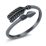 Arrow Oxidized Band Solid 925 Sterling Silver (7mm)