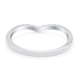 V Dot Band Oxidized Ring Solid 925 Sterling Silver Thumb Ring (7mm)