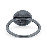 Songbird Start Band Oxidized Ring Solid 925 Sterling Silver (10mm)