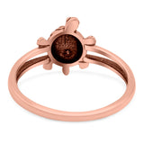 Turtle Band Oxidized Ring Solid 925 Sterling Silver Thumb Ring (12mm)