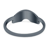 Rainbow Band Oxidized Ring Solid 925 Sterling Silver Thumb Ring (6mm)