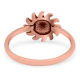 Sun Ring Oxidized Band Solid 925 Sterling Silver Thumb Ring (10mm)