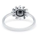 Sun Ring Oxidized Band Solid 925 Sterling Silver Thumb Ring (10mm)