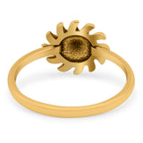 Sun Ring Oxidized Band Solid 925 Sterling Silver Thumb Ring (10mm)